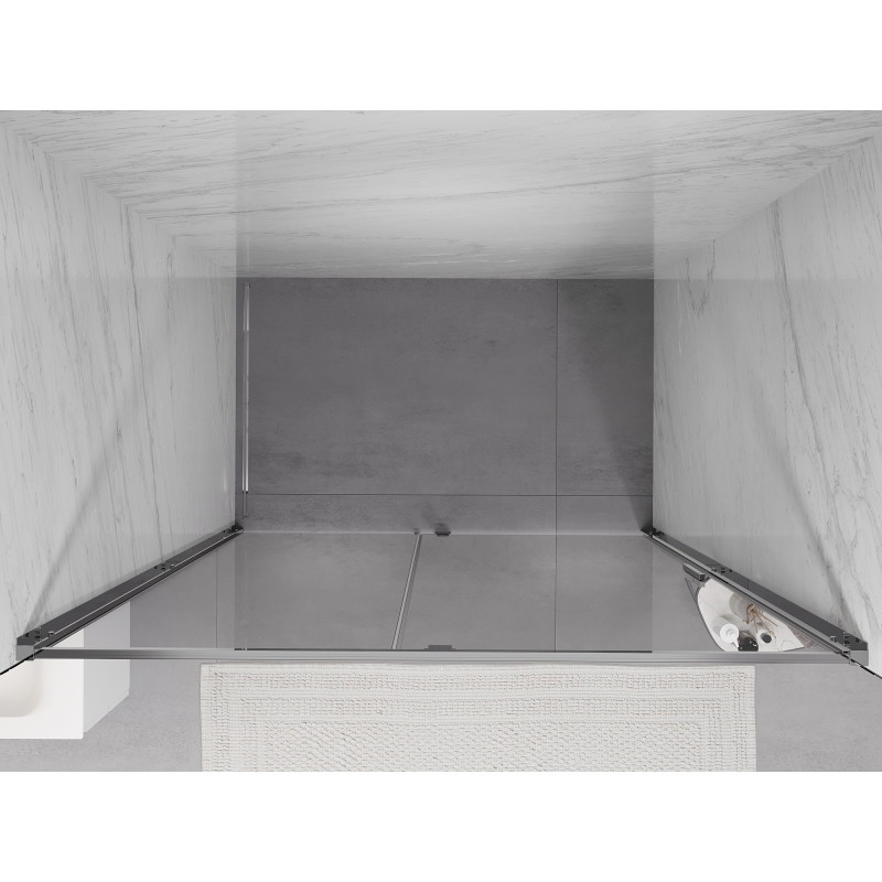Mexen Exo-R Sprchové dvere otvárateľné 140 cm, transparentné, chróm - 819-140-000-01-00