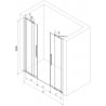 Mexen Velar Duo sprchové dvere posuvné 140 cm, matné, zlaté - 871-140-000-32-50