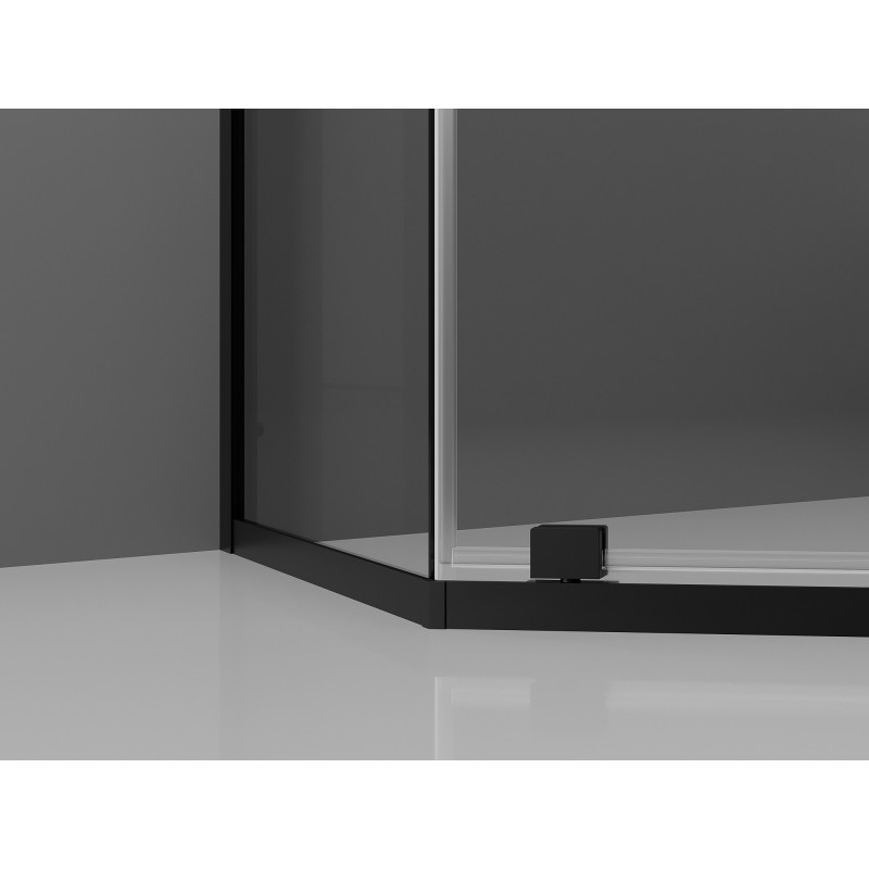 Mexen Exo-R päťuholníková sprchová kabína 100 x 100 cm, priehľadná, čierna - 812-100-100-70-00