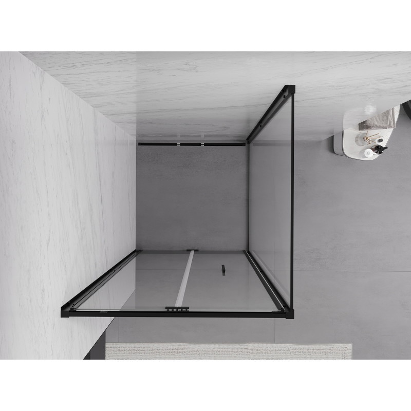 Mexen Exo-F skladacia sprchová kabína 70 x 70 cm, priehľadná, čierna - 816-070-070-70-00