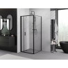 Mexen Exo-F skladací sprchový kút 75 x 75 cm, priehľadný, čierny - 816-075-075-70-00