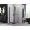 Mexen Exo-F skladací sprchový kút 75 x 75 cm, priehľadný, čierny - 816-075-075-70-00