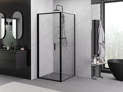 Mexen Exo skladací sprchový kút 80 x 80 cm, transparentný, čierny - 816-080-080-70-00