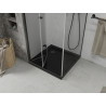 Mexen Lima skladacia sprchová kabína 80 x 80 cm, priehľadná, čierna + vanička Flat, čierna - 856-080-080-70-00-4070B