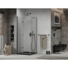 Mexen Lima skladacia sprchová kabína 80 x 80 cm, priehľadná, čierna + vanička Flat, čierna - 856-080-080-70-00-4070B