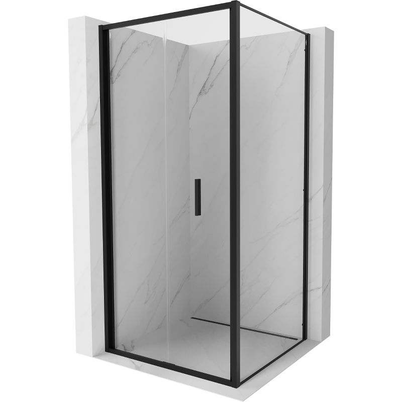 Mexen Exo skladacia sprchová kabína 85 x 85 cm, transparentná, čierna - 816-085-085-70-00