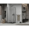 Mexen Lima skladacia sprchová kabína 80 x 80 cm, priehľadná, čierna + vanička Flat, čierna - 856-080-080-70-00-4070B