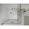 Mexen Lima Duo skladací sprchovací kút 70 x 70 cm, transparentný, zlatý + vanička Flat - 856-070-070-50-02-4010G