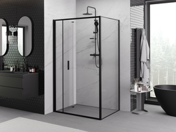 Mexen Exo-F skladací sprchový kút 70 x 90 cm, transparentný, čierny - 816-070-090-70-00
