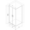 Mexen Exo-B Duo sprchový kút otvárací 100 x 80 cm, priehľadný, chróm - 814-100-080-01-00