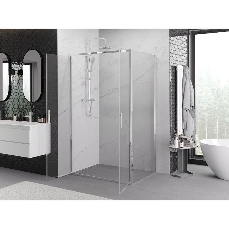 Mexen Exo-B Duo sprchový kút 100 x 85 cm, priehľadný, chróm - 814-100-085-01-00
