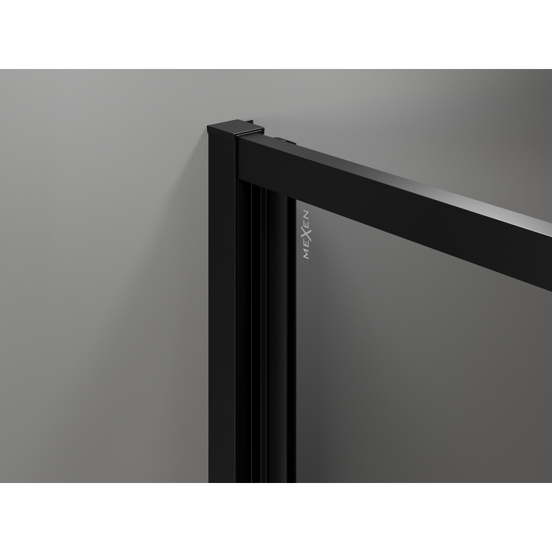 Mexen Exo-F skladacie sprchové dvere 60 cm, priehľadné, čierne - 816-060-000-70-00