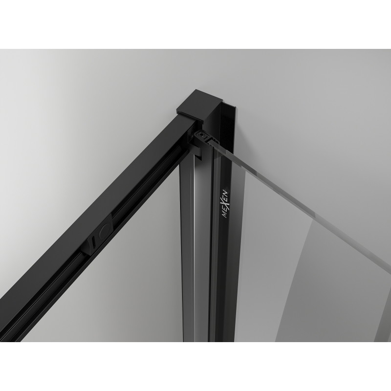 Mexen Exo-F skladacie sprchové dvere 70 cm, transparentné, čierne - 816-070-000-70-00