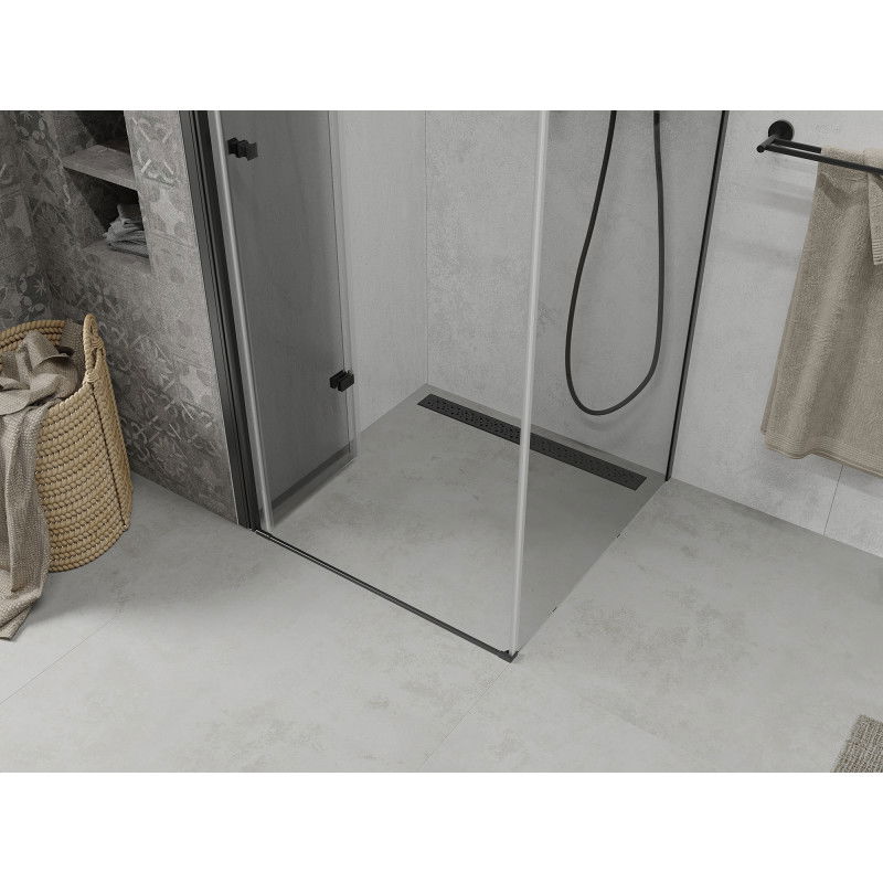Mexen Lima skladací sprchovací kút 70 x 70 cm, priehľadný, čierny - 856-070-070-70-00