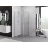 Mexen Exo-B sprchovací kút s otváravými dverami 90 x 90 cm, transparentný, chróm - 817-090-090-01-00
