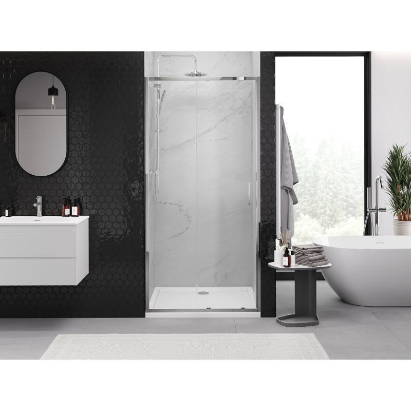 Mexen Exo-S posuvné sprchové dvere 100 cm, transparentné, chróm - 8151-100-000-01-00