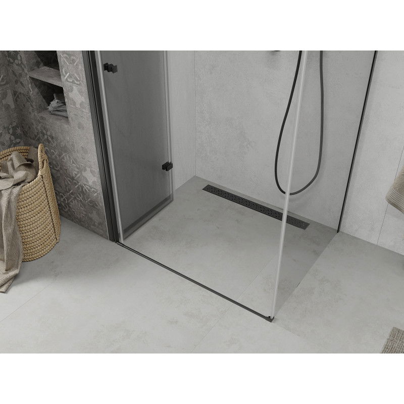 Mexen Lima skladací sprchový kút 70 x 80 cm, transparentný, čierny - 856-070-080-70-00