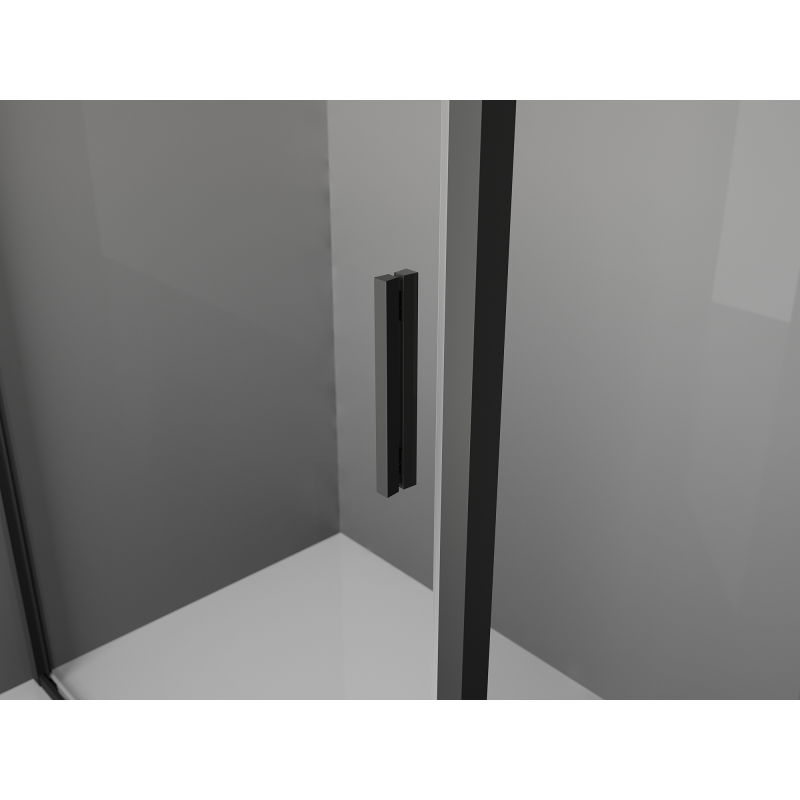 Mexen Exo sprchové dvere posuvné 140 cm, transparentné, čierne - 8151-140-000-70-00