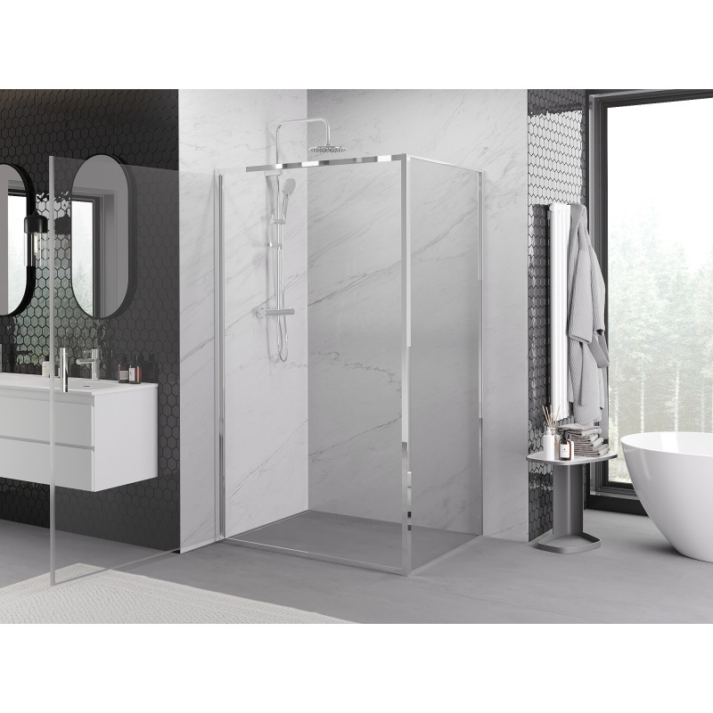 Mexen Exo-B sprchová kabína sklopná 90 x 100 cm, transparentná, chróm - 817-090-100-01-00