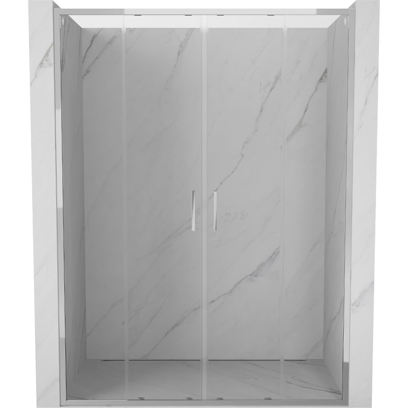 Mexen Exo dvojité posuvné sprchové dvere 160 cm, transparentné, chróm - 8152-160-000-01-00