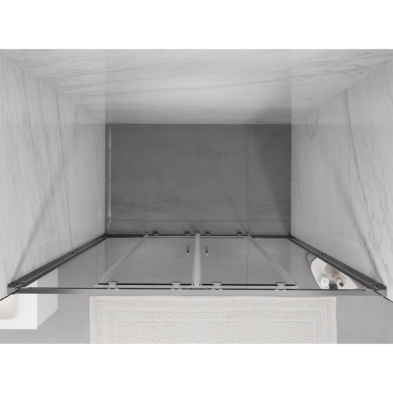 Mexen Exo-S Duo dvojité posuvné sprchové dvere 160 cm, priehľadné, chróm - 8152-160-000-01-00