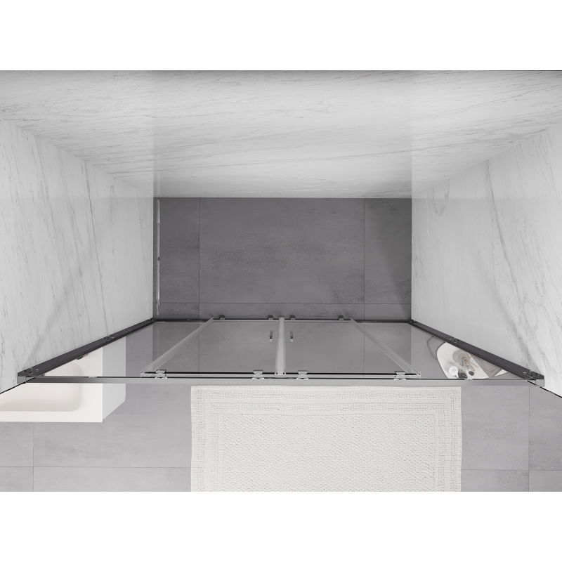 Mexen Exo dvojité posuvné sprchové dvere 170 cm, priehľadné, chróm - 8152-170-000-01-00