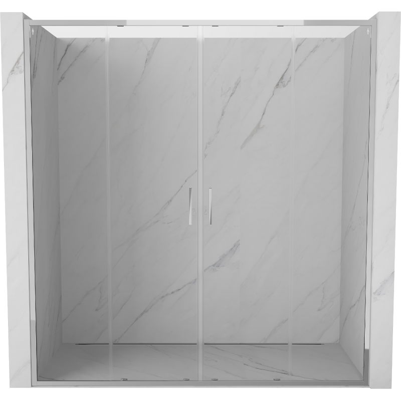 Mexen Exo dvojité posuvné sprchové dvere 180 cm, transparentné, chróm - 8152-180-000-01-00