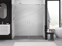Mexen Exo dvojité posuvné sprchové dvere 200 cm, transparentné, chróm - 8152-200-000-01-00