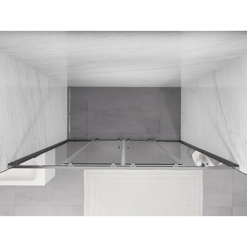 Mexen Exo-S Duo dvojité sprchové dvere posuvné 190 cm, priehľadné, chróm - 8152-190-000-01-00
