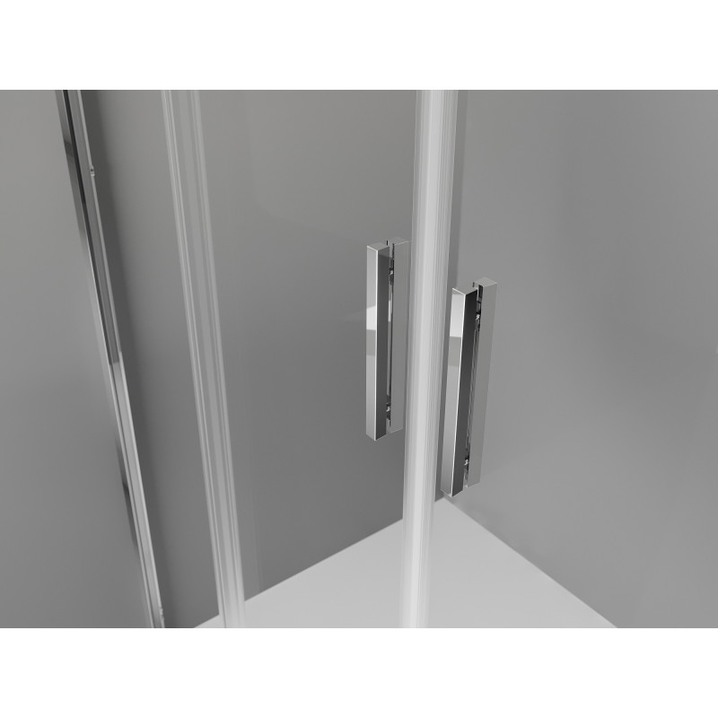 Mexen Exo-S Duo dvojité sprchové dvere posuvné 190 cm, priehľadné, chróm - 8152-190-000-01-00