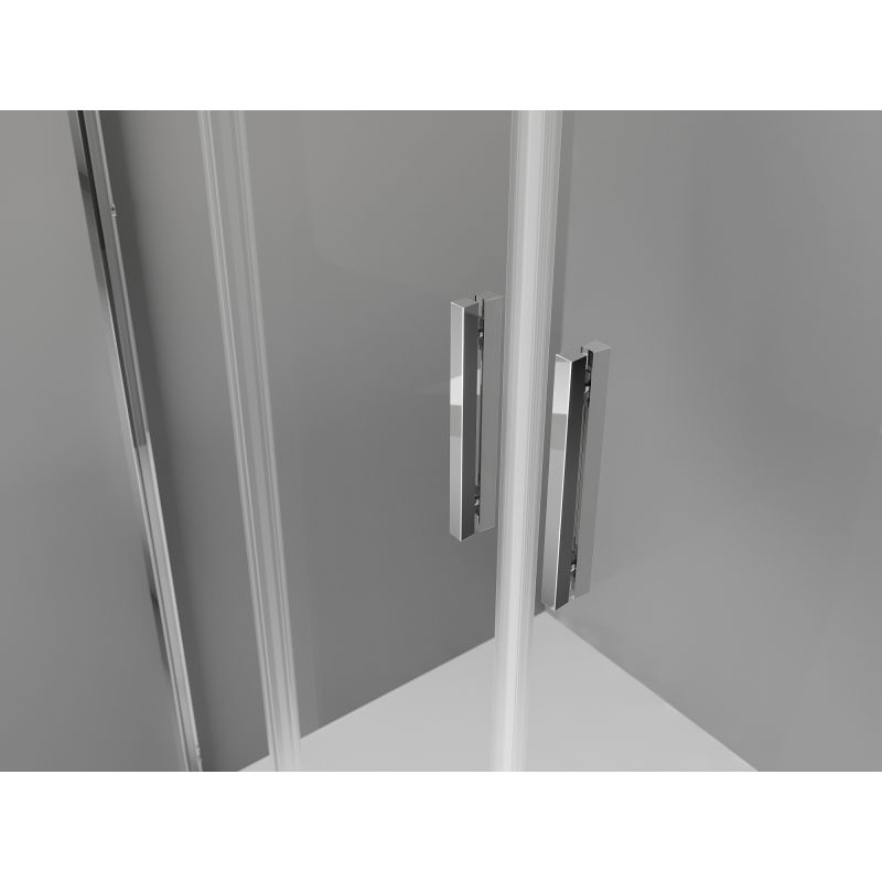 Mexen Exo sprchové dvere dvojité posuvné 200 cm, priehľadné, chróm - 8152-200-000-01-00