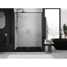 Mexen Exo dvojité posuvné sprchové dvere 130 cm, transparentné, čierne - 8152-130-000-70-00