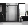 Mexen Exo-S Duo dvojité posuvné sprchové dvere 130 cm, transparentné, čierne - 8152-130-000-70-00