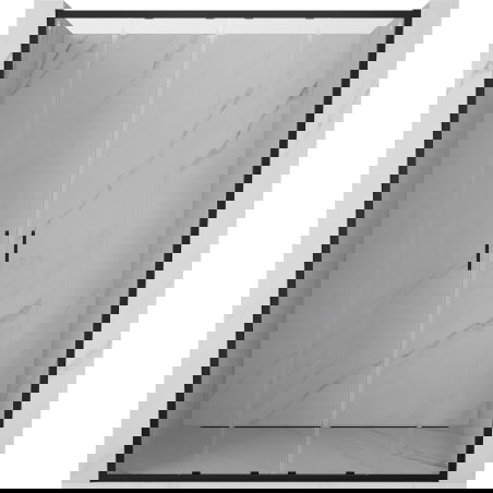 Mexen Exo dvojité zasúvacie sprchové dvere 150 cm, transparentné, čierne - 8152-150-000-70-00