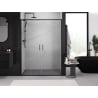 Mexen Exo dvojité zasúvacie sprchové dvere 150 cm, priehľadné, čierne - 8152-150-000-70-00