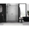 Mexen Exo-S Duo dvojité posuvné sprchové dvere 160 cm, transparentné, čierne - 8152-160-000-70-00