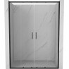 Mexen Exo-S Duo dvojité posuvné sprchové dvere 160 cm, transparentné, čierne - 8152-160-000-70-00