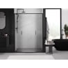 Mexen Exo dvojité zasúvacie sprchové dvere 150 cm, priehľadné, čierne - 8152-150-000-70-00