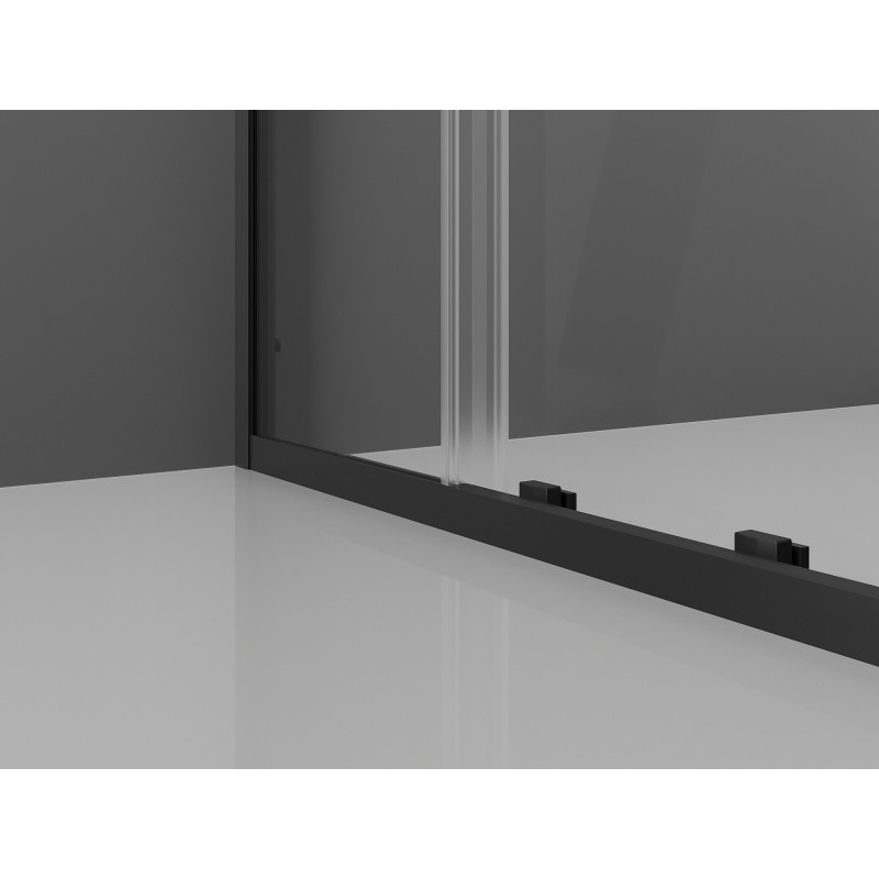 Mexen Exo-S Duo dvojité posuvné sprchové dvere 160 cm, transparentné, čierne - 8152-160-000-70-00