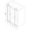 Mexen Exo-S Duo dvojité posuvné sprchové dvere 160 cm, transparentné, čierne - 8152-160-000-70-00