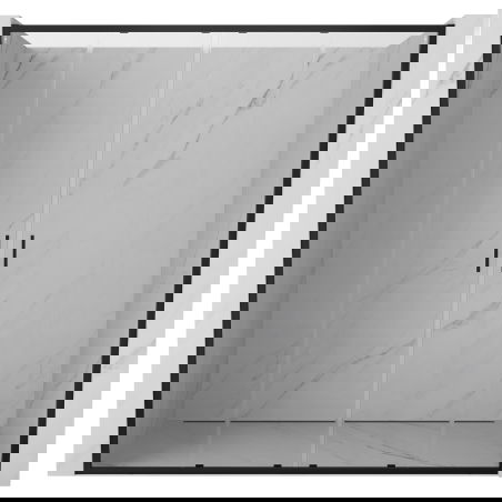Mexen Exo dvojité sprchové dvere posuvné 180 cm, transparentné, čierne - 8152-180-000-70-00