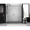 Mexen Exo-S Duo dvojité posuvné sprchové dvere 200 cm, transparentné, čierne - 8152-200-000-70-00