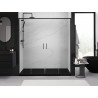 Mexen Exo-S Duo dvojité posuvné sprchové dvere 190 cm, transparentné, čierne - 8152-190-000-70-00