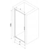 Mexen Exo sprchové dvere výklopné 95 cm, transparentné, chróm - 8181-095-000-01-00