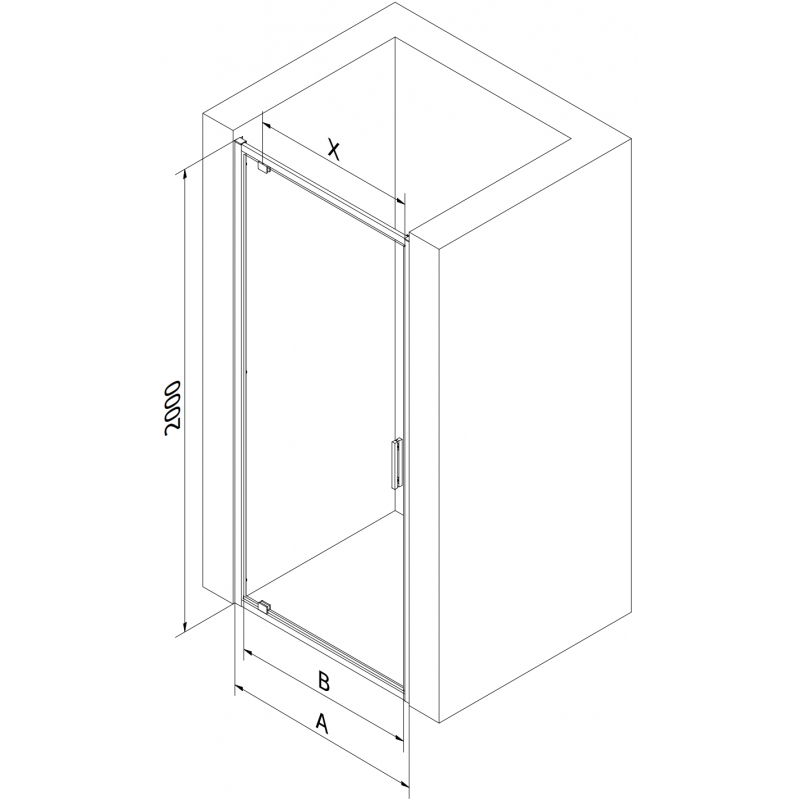 Mexen Exo sprchové dvere posuvné 100 cm, transparentné, chróm - 8181-100-000-01-00