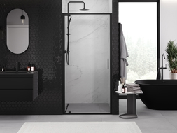 Mexen Exo-BR sprchové dvere výklopné 60 cm, transparentné, čierne - 8181-060-000-70-00