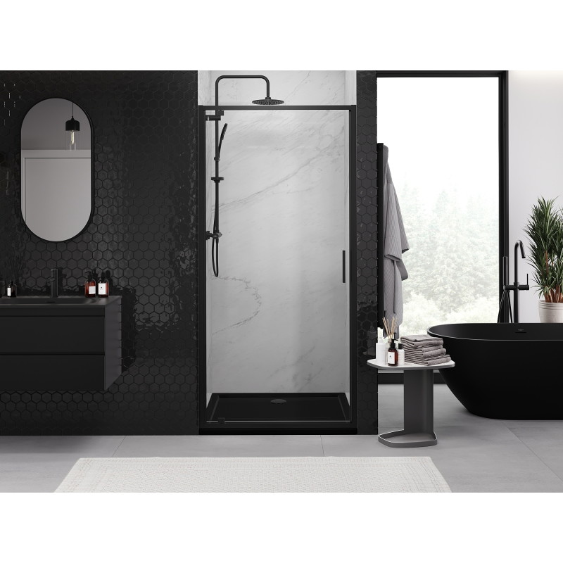 Mexen Exo-BR sprchové dvere výklopné 60 cm, transparentné, čierne - 8181-060-000-70-00