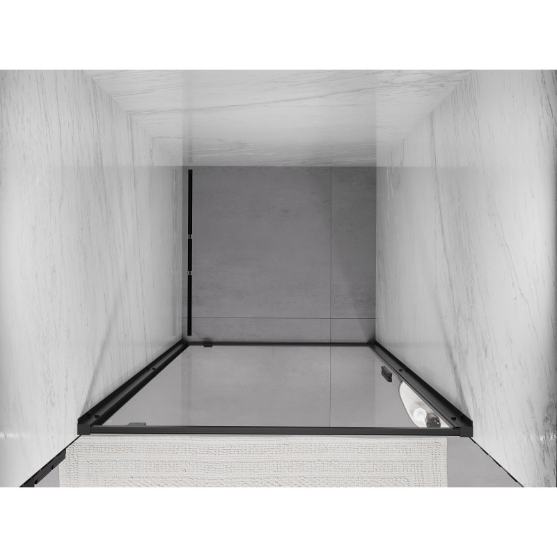 Mexen Exo-BR sprchové dvere výklopné 60 cm, transparentné, čierne - 8181-060-000-70-00