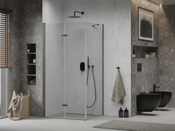Mexen Lima skladacia sprchová kabína 80 x 110 cm, transparentná, čierna - 856-080-110-70-00
