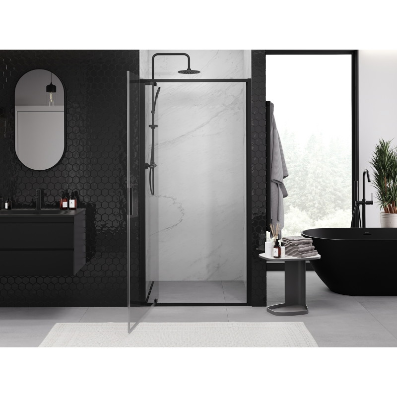 Mexen Exo-BR sprchové dvere otočné 80 cm, transparentné, čierne - 8181-080-000-70-00